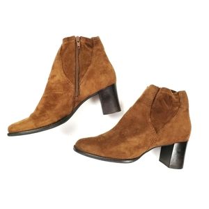 Franco Sarto | Suede Heeled Booties Brown Size 7.5